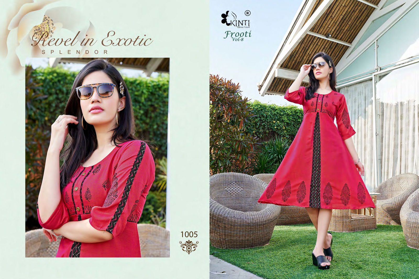 Kinti Frooti Block Wholesale Designer Printed Kurtis Catalog